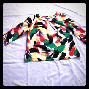 modamix plus size three-quarter sleeve scuba top